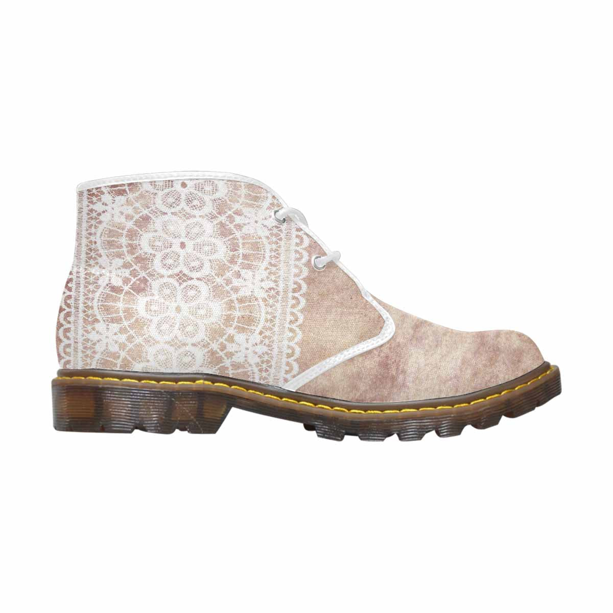Lace Print, Cute comfy womens Chukka boots, design 35