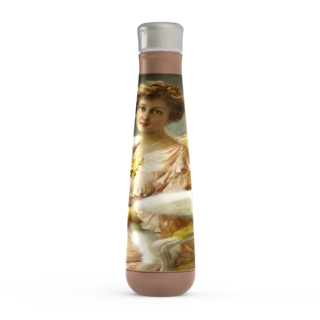 Stainless steel water bottle, Peristyle, Various colors, A young lady with a mirror