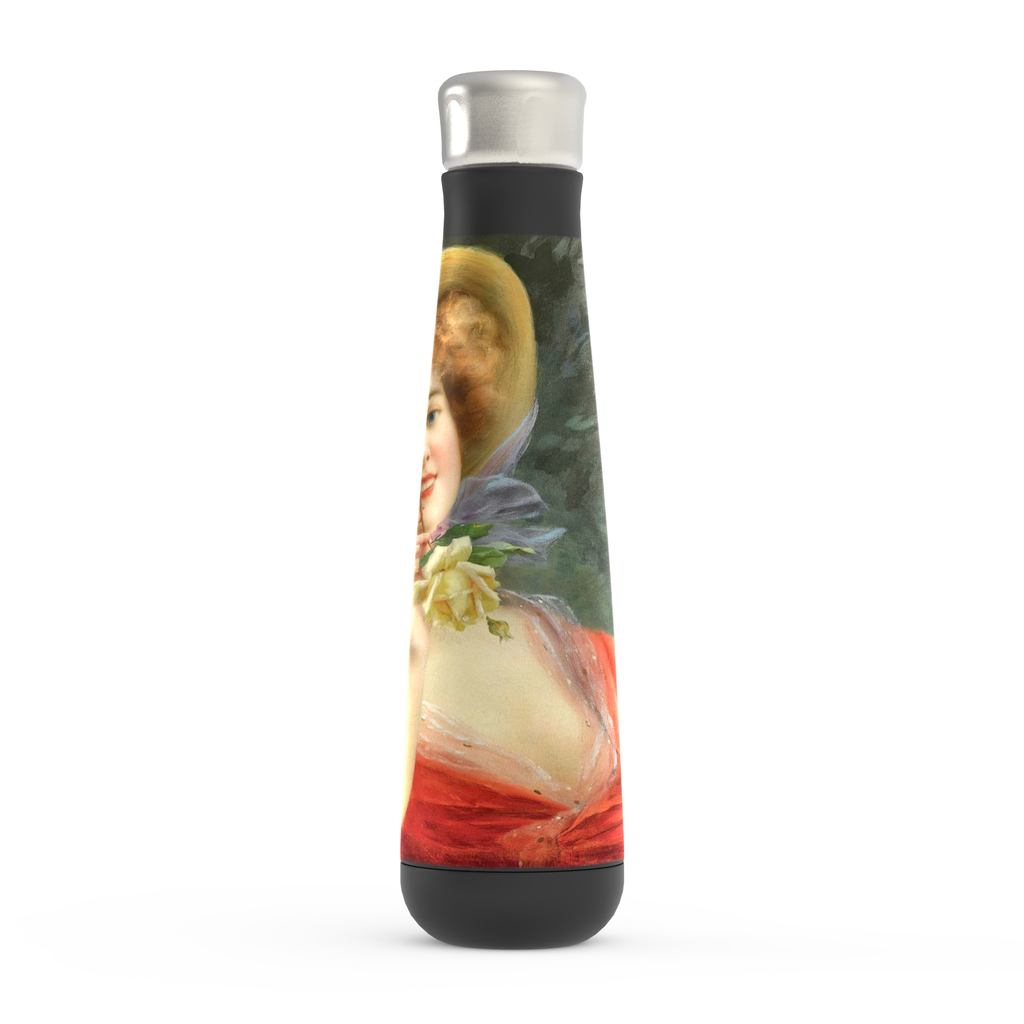Stainless steel water bottle, Peristyle, Various colors, Young Girl with a Rose