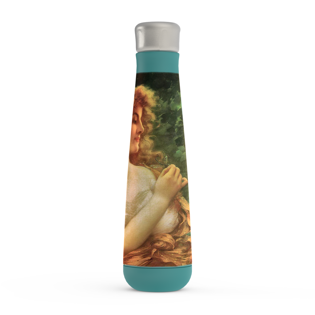 Stainless steel water bottle, Peristyle, Various colors, Young Woman with a Dragonfly