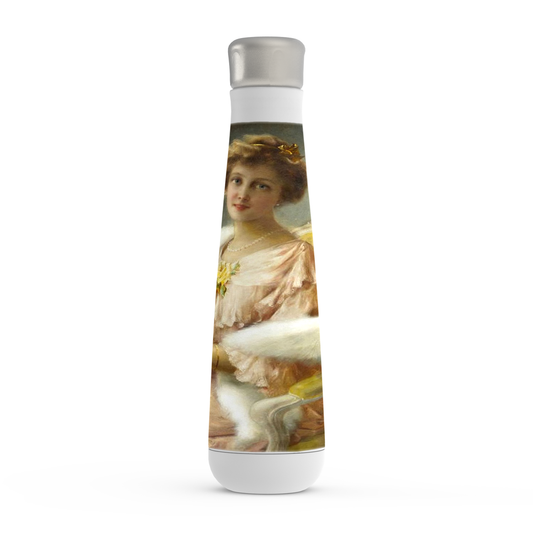 Stainless steel water bottle, Peristyle, Various colors, A young lady with a mirror