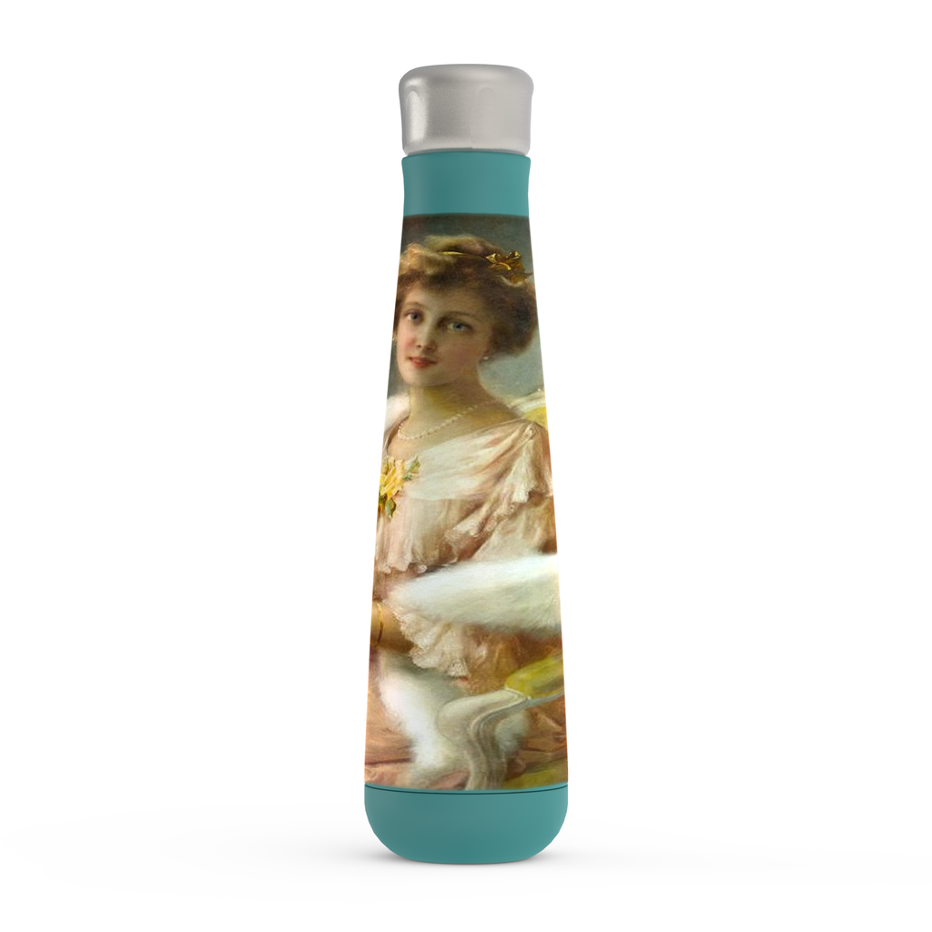 Stainless steel water bottle, Peristyle, Various colors, A young lady with a mirror