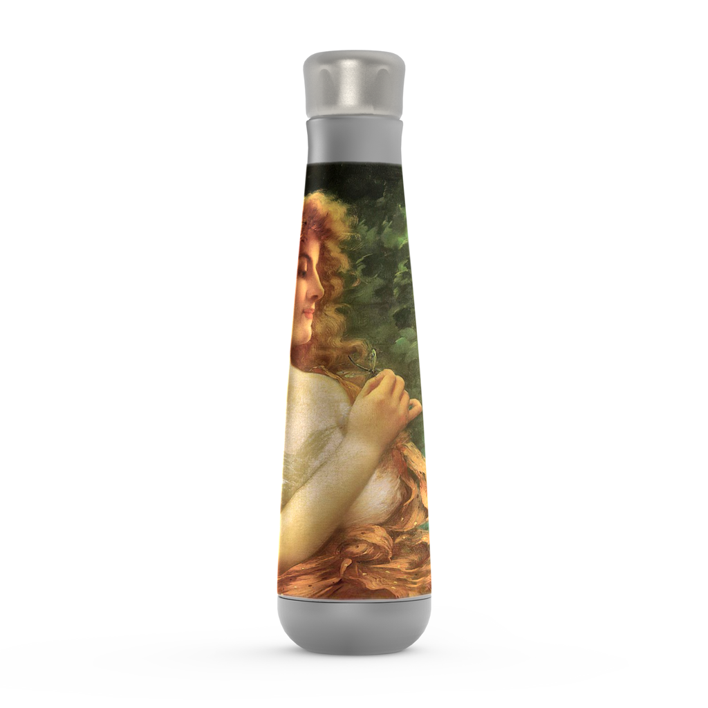 Stainless steel water bottle, Peristyle, Various colors, Young Woman with a Dragonfly