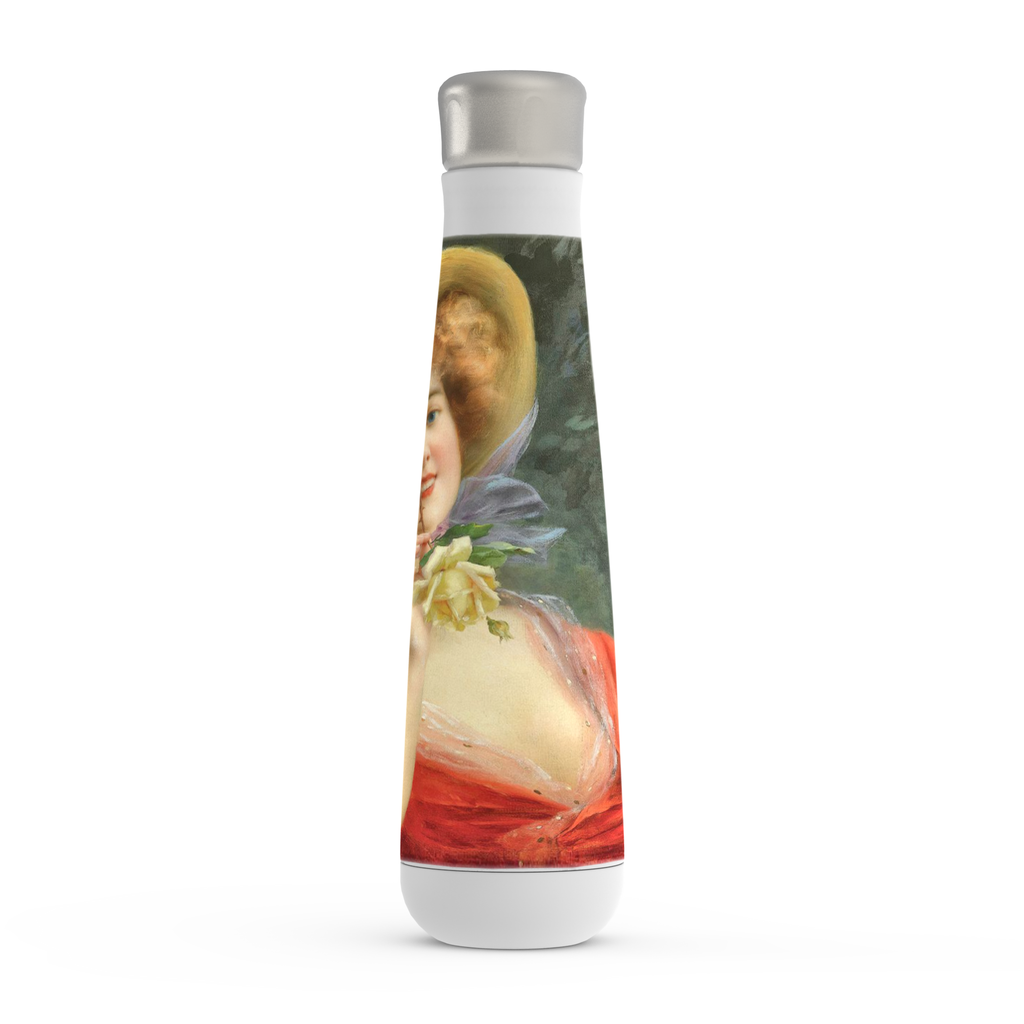 Stainless steel water bottle, Peristyle, Various colors, Young Girl with a Rose
