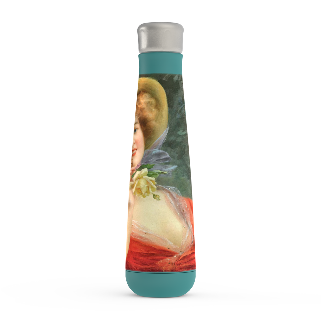 Stainless steel water bottle, Peristyle, Various colors, Young Girl with a Rose