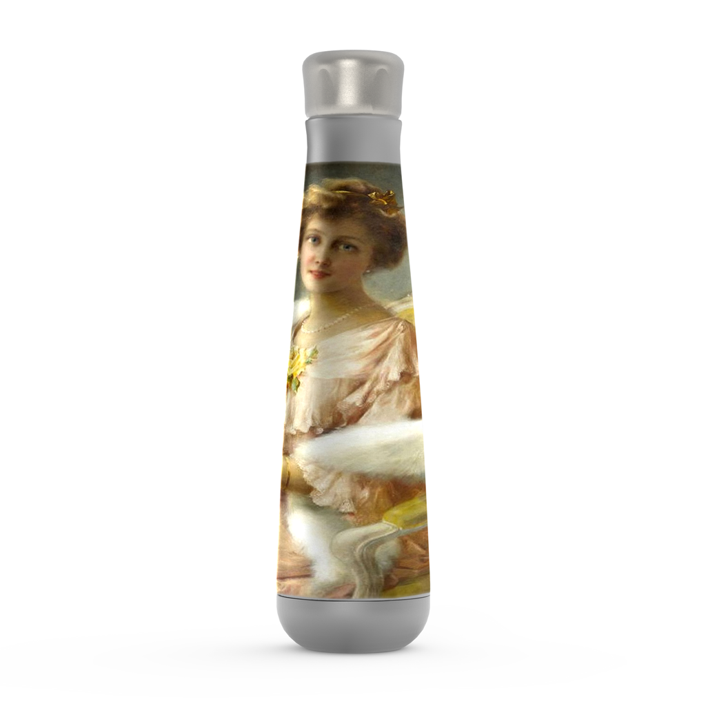 Stainless steel water bottle, Peristyle, Various colors, A young lady with a mirror