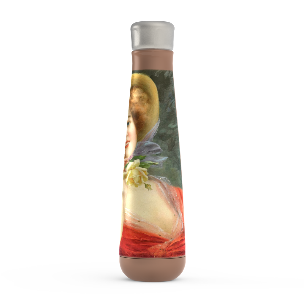Stainless steel water bottle, Peristyle, Various colors, Young Girl with a Rose