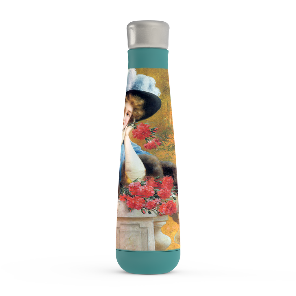 Stainless steel water bottle, Peristyle, Various colors, CARNATIONS ARE FOR LOVE