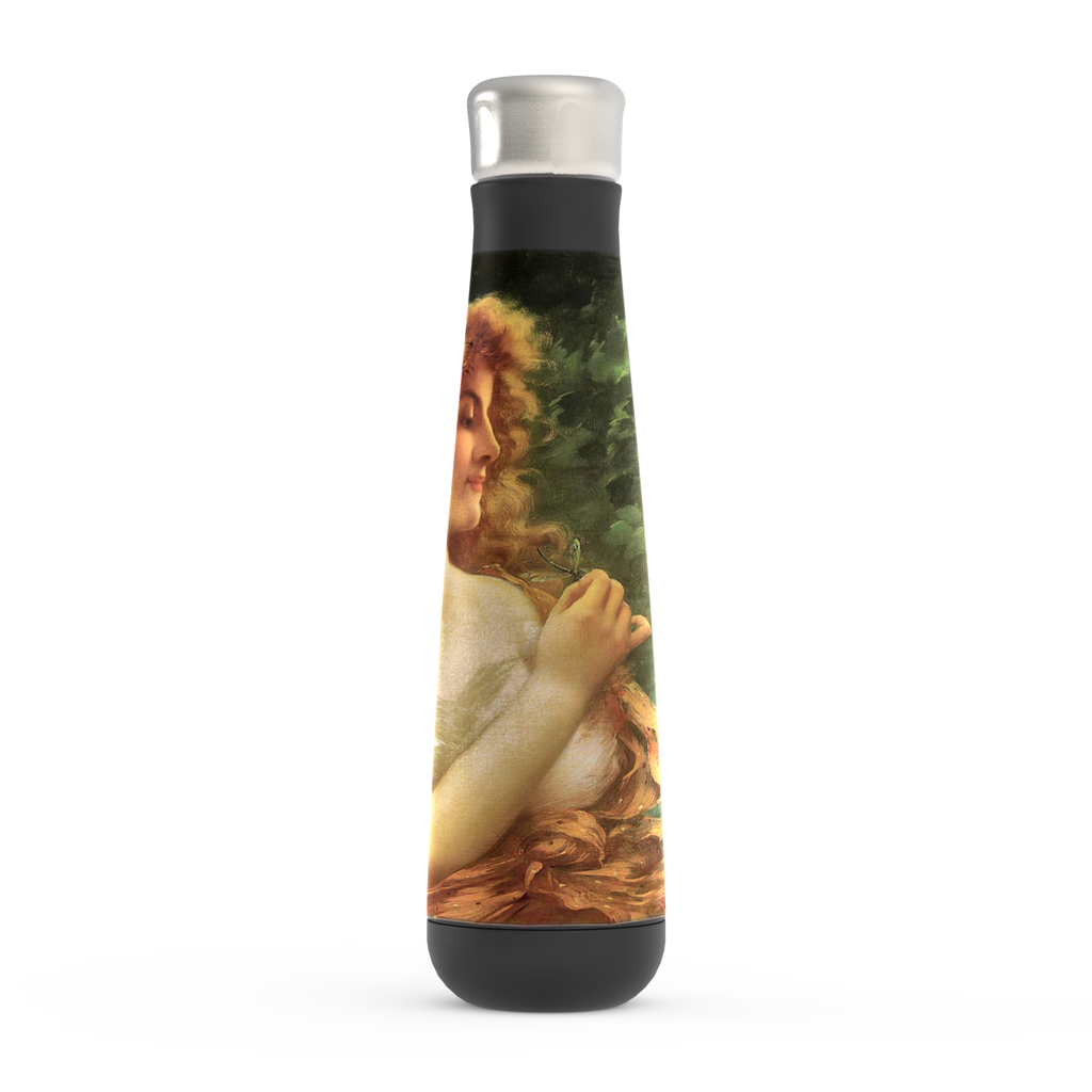 Stainless steel water bottle, Peristyle, Various colors, Young Woman with a Dragonfly