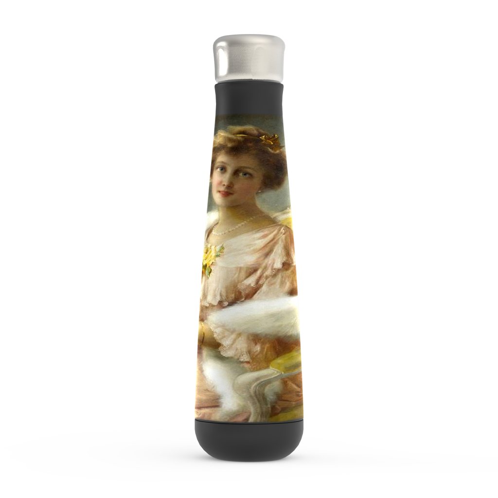 Stainless steel water bottle, Peristyle, Various colors, A young lady with a mirror