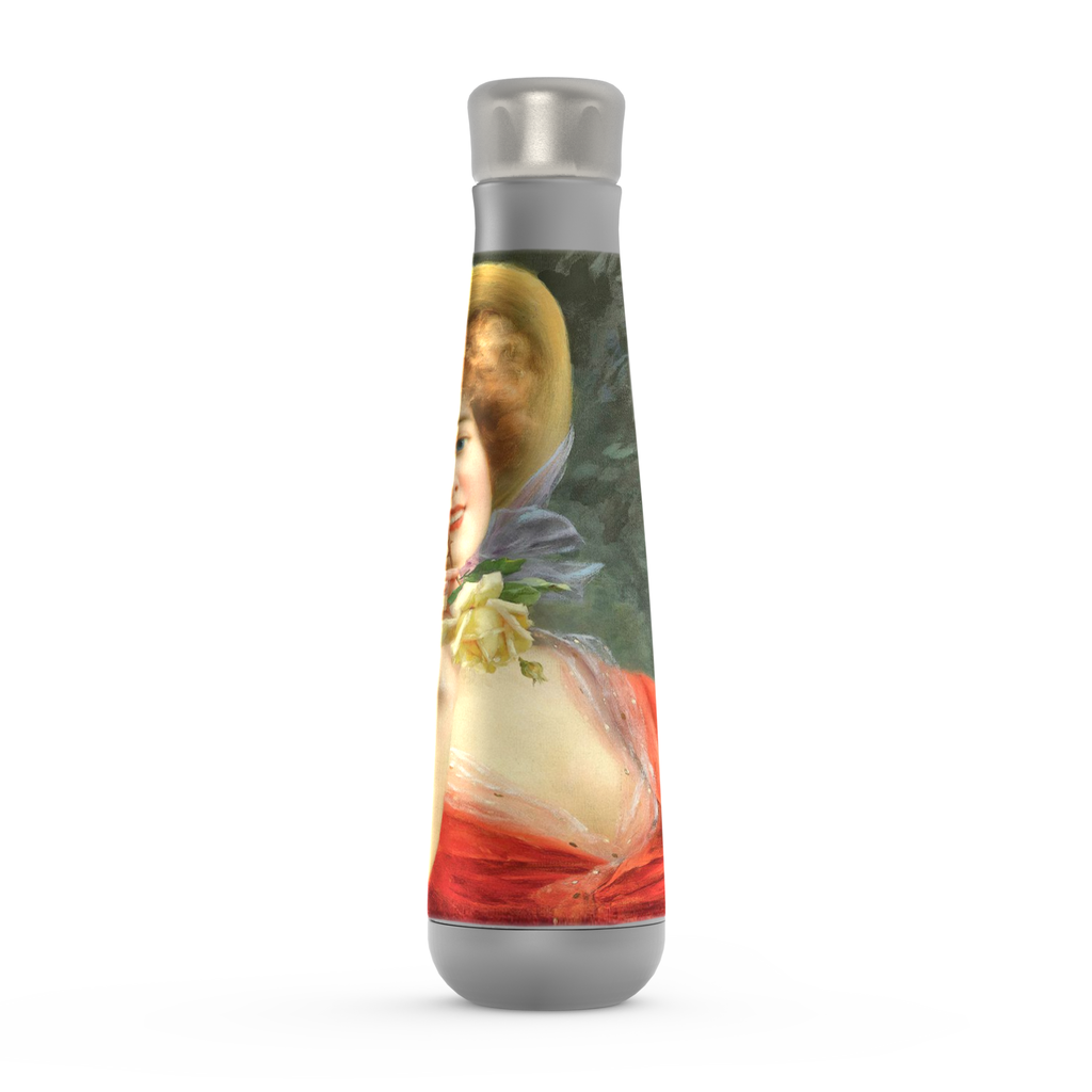 Stainless steel water bottle, Peristyle, Various colors, Young Girl with a Rose