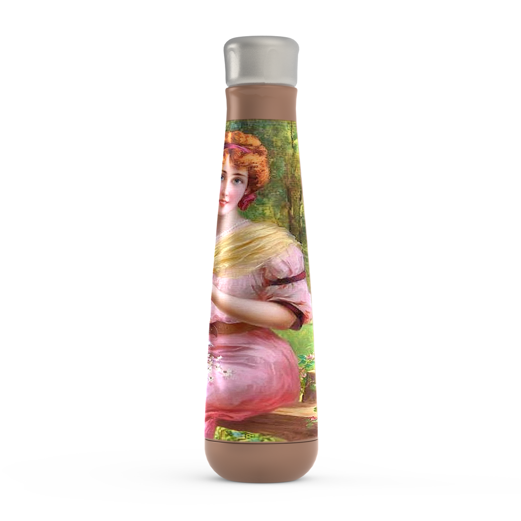Stainless steel water bottle, Peristyle, Various colors, lady in pink