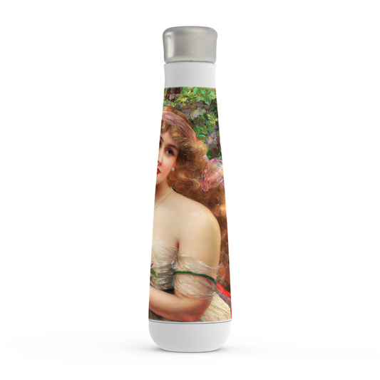 Stainless steel water bottle, Peristyle, Various colors, Young Lady With Roses