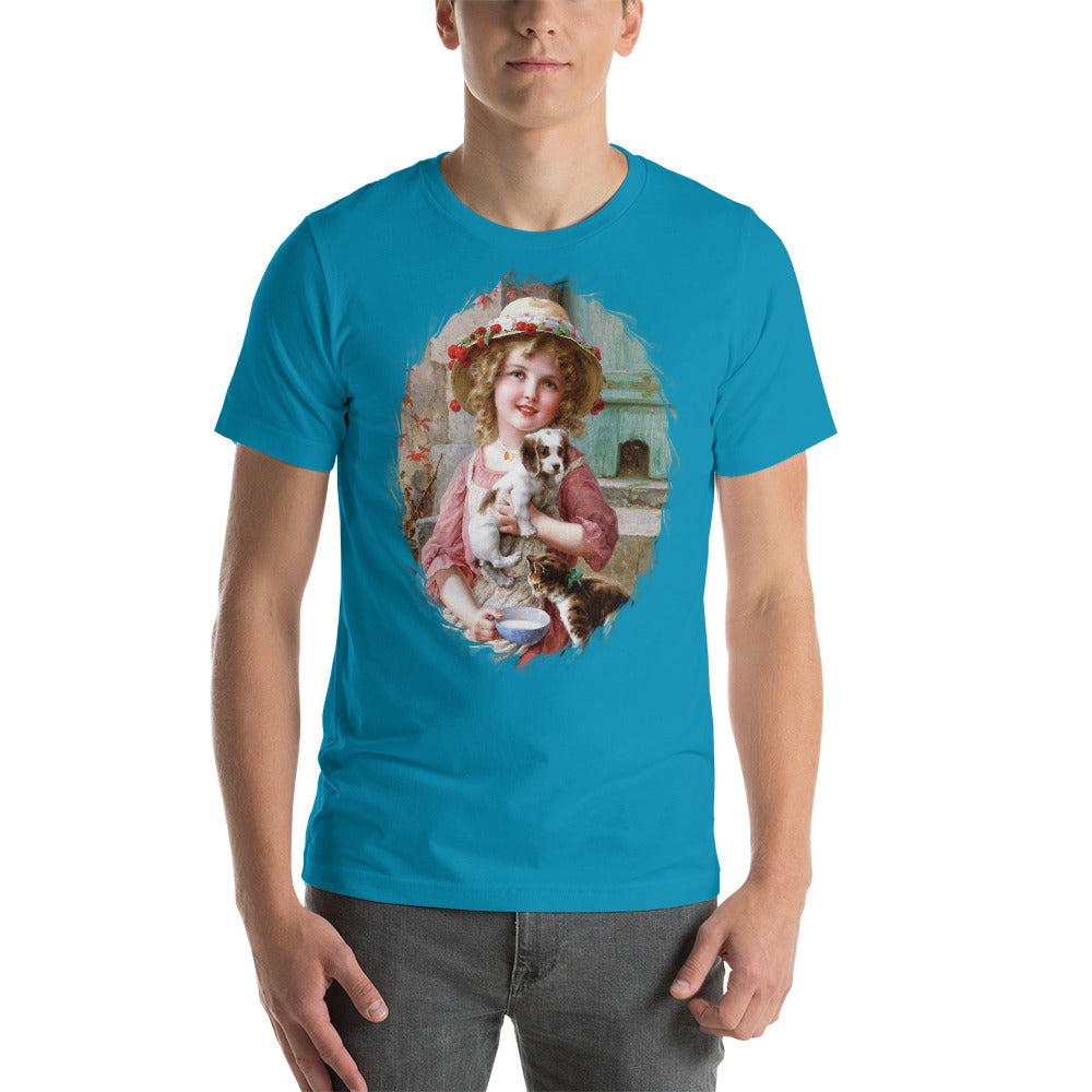 Victorian girl print t shirt, womens, New Friends, dark colors, Size XS to 5XL plus size